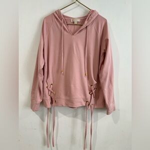 MICHAEL KORS pale pink drawstring hoodie size L